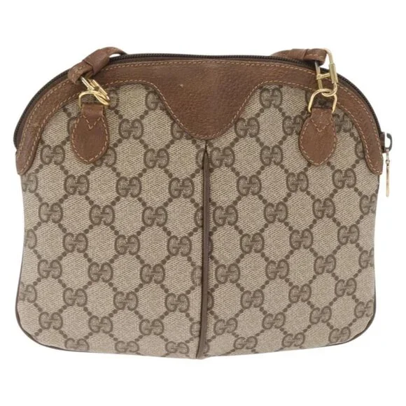 Authentic GUCCI GG Supreme Web Sherry Line Bag PVC Beige Gold 68 02 047 - Picture 10 of 16